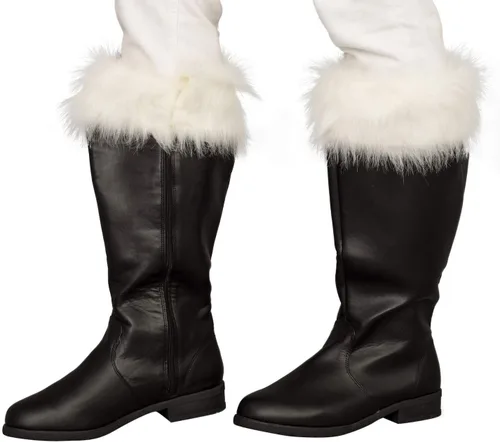Vista 3 de Botas negras para disfraz de Papá Noel de Halloween para adultos
