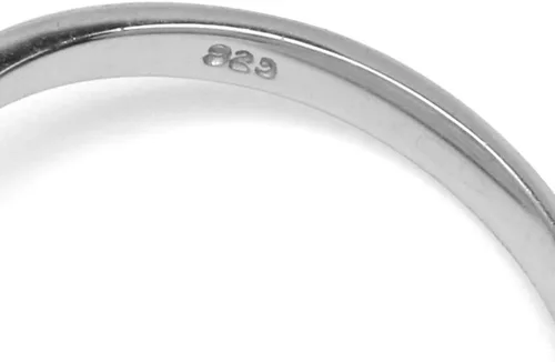 Vista 4 de Silvershake Petite - Anillo de plata de ley 925 chapado en oro blanco con piedras preciosas auténticas para mujer