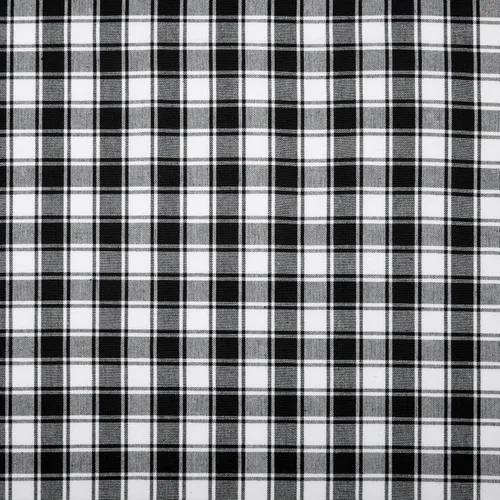 Vista 6 de Black and White French Check Fabric Tablecloth Woven Cotton, 52 x 70 Rectangular