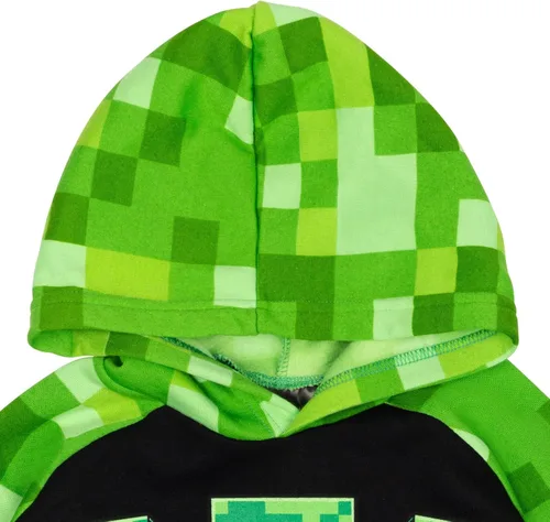 Vista 4 de Minecraft Sudadera con capucha de forro polar para niños pequeños a niños grandes (4-18-20)