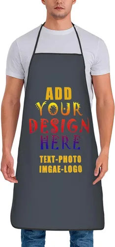 Vista 12 de Delantales personalizados para añadir nombre, logotipo, texto, foto, diseño de imagen, delantal de chef para grandes regalos