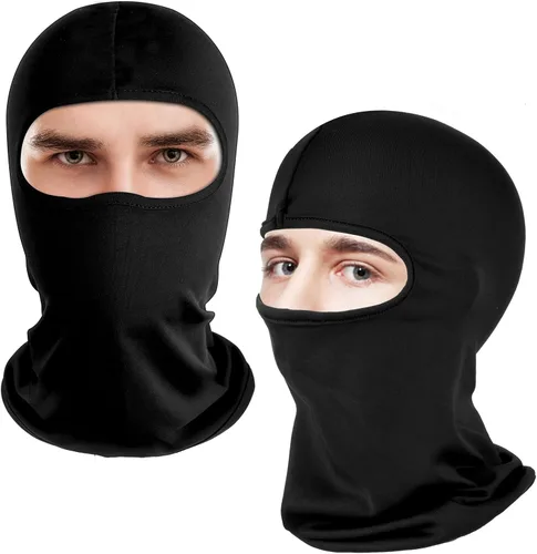 Vista 3 de 2 pasamontañas de esquí para hombres y mujeres, máscara ajustable para invierno, resistente al viento, pasamontañas, protección solar, transpirable