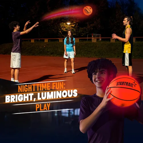Vista 9 de TOMLEON Light Up Basketball Glow in The Dark Basketball LED Basketball Size 7 Glowing Basketball Ball Lighted Basketball Coolest Things
