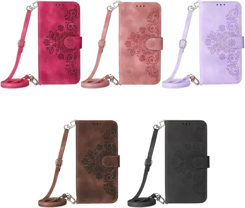 Vista 6 de Funda tipo cartera para Vivo V25/Vivo V25e, funda de piel sintética antideslizante para Vivo V25/Vivo V25e, funda de piel sintética antideslizante