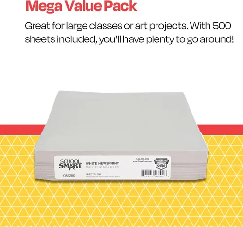 Vista 7 de Papel periódico Sax - 8 1/2" x 11" (21.59 cm x 27.94 cm) - Paquete de 500 hojas - Blanco
