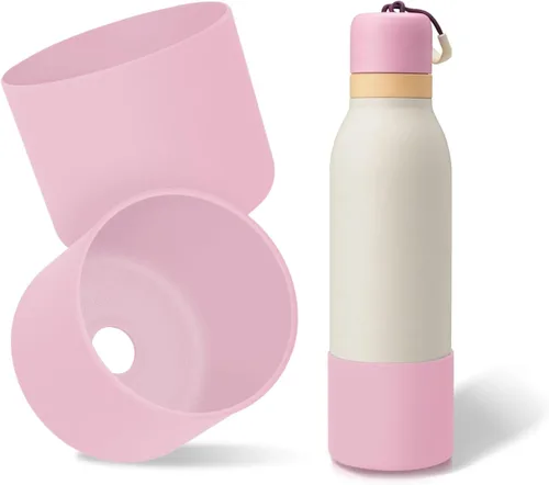 Vista 10 de 2 botas de silicona superiores para Owala FreeSip Twist de 24 onzas, funda inferior resistente a los arañazos, accesorios de botella de Owala