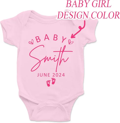 Vista 4 de Dilypod Custom Baby Pregnancy Announcement Bodysuit 0-3 Months, Baby Announcement Onesie, New Mom Gift, New Dad Gift, New Parent Gift