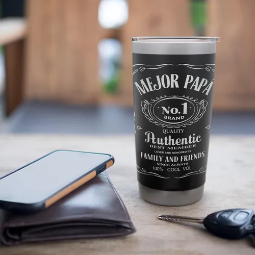 Vista 7 de El Mejor Papa del Mundo Dad Slang Words Spanish Father's Day - Vaso aislado de acero inoxidable