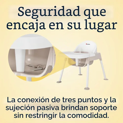 Vista 6 de Foundations Secure Sitter - Silla de alimentación de 7 pulgadas, pies estables "sin punta", arnés ajustable de 3 puntos, bandeja extraíble, fácil