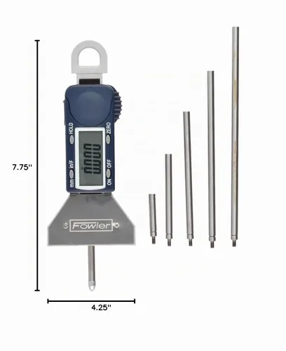 Vista 7 de Fowler 54-225-555-0 Medidor de profundidad electrónico de valor Xtra-Value con rango de medición de 0-16"/406mm