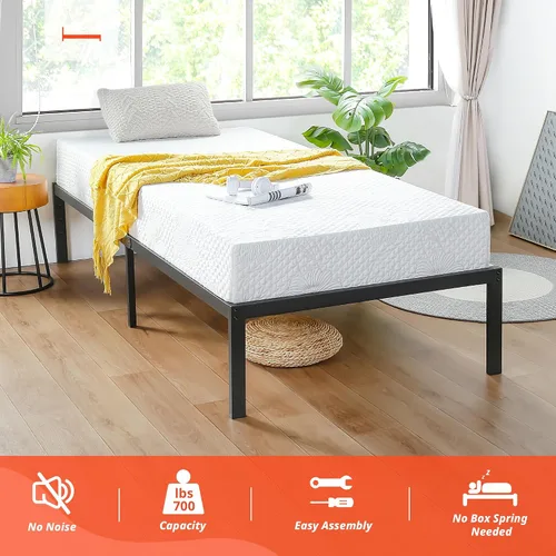 Vista 8 de PrimaSleep Soporte antideslizante de listones de acero resistente de 14 pulgadas, base de cama de plataforma de fácil montaje, base de colchón