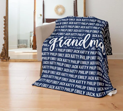 Vista 3 de Personalized Grandma Blanket, Gifts for Grandmother from Grand Kids, Name Blankets for Mimi, Gigi, Nana (Grandma 01)