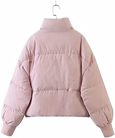 Vista 3 de Chaqueta de invierno de manga larga con bolsillos con cremallera completa para mujer