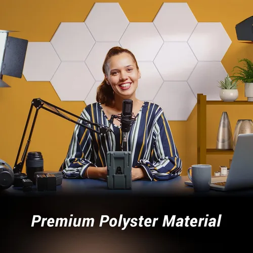 Vista 49 de Paquete de 12 paneles acústicos hexagonales de alta densidad, paneles de pared insonorizados TONOR de 12"x 10"x 0.4", paneles de absorción de sonido