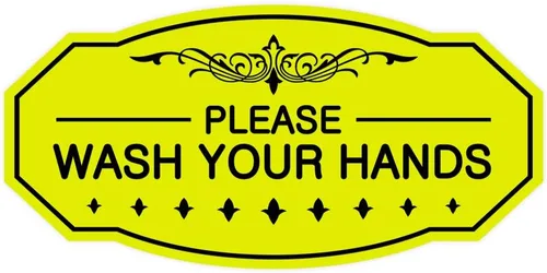 Vista 44 de Signs ByLITA Letrero Victoriano Please Wash Your Hands (Negro) - Pequeño