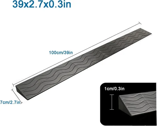 Vista 2 de MINUSE Rampa antideslizante para silla de ruedas, rampa de umbral portátil para interiores o exteriores, baño, puertas, entrada de supermercados