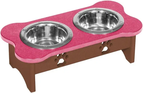 Vista 121 de Poly Lumber - Comedero doble de hueso mediano de 2 cuartos de galón, color negro
