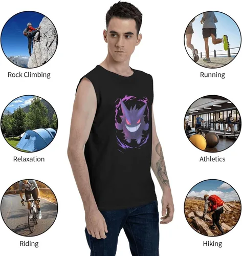 Vista 6 de DPFHL Gengar Tank Tops Mens T-Shirt Sleeveless Shirt