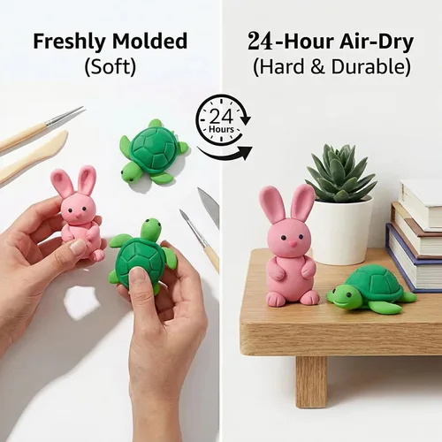 Vista 5 de Arcilla para modelar para niños, arcilla mágica VANJETO para niños secado al aire, arcilla súper suave para bricolaje Slime, arcilla de modelado Azul