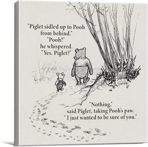 Vista 7 de Arte de pared clásico con cita de Winnie the Pooh, retro, Any Day Spent With You is My Favorite Day Sayings, lienzo, cuadros enmarcados, letrero
