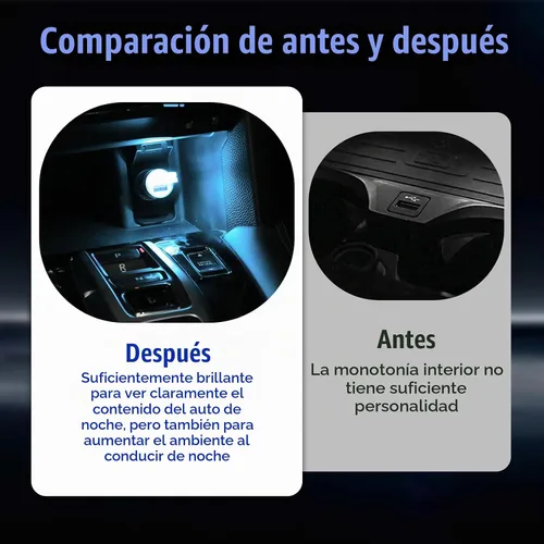 Vista 5 de 4 PCS Lámpara de Atmósfera Interior de Coche LED USB, Mini Luz Nocturna LED Portátil, Kit de Iluminación Ambiental de Maletero con Interfaz USB