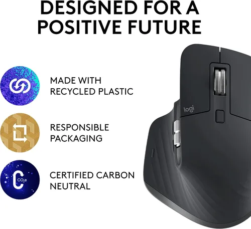 Vista 5 de Logitech Ratón Inalámbrico de Rendimiento MX Master 3S - Grafito Con Receptor Bolt
