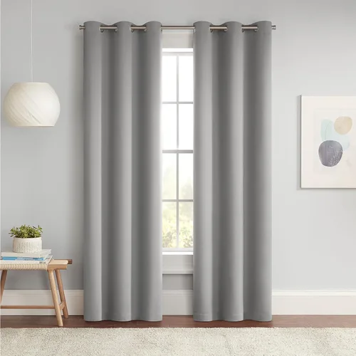 Vista 14 de Eclipse Darrell - Cortinas térmicas blackout para ventana, diseño moderno con ojales, para dormitorio o sala de estar (panel individual), 37 x 54