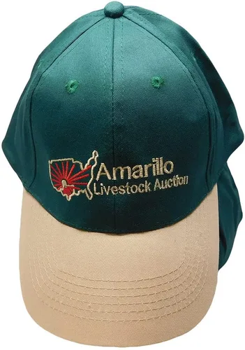 Vista 2 de Trade Winds Amarillo - Gorra de béisbol bordada ajustable de algodón caqui para subasta de ganado, Multi