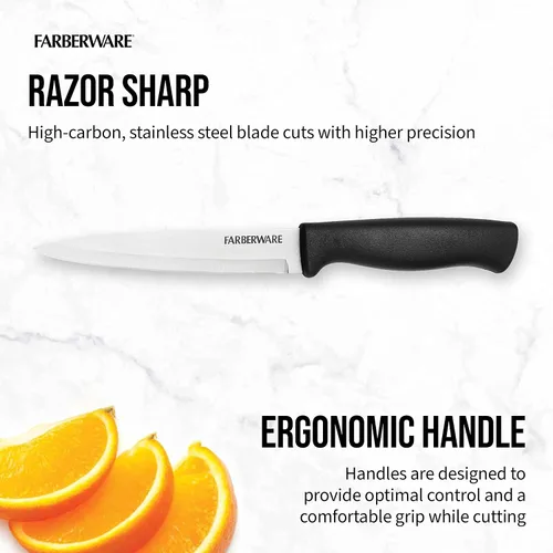 Vista 4 de Farberware 5158146 EdgeKeeper - Cuchillo utilitario, 4.5 pulgadas, color negro