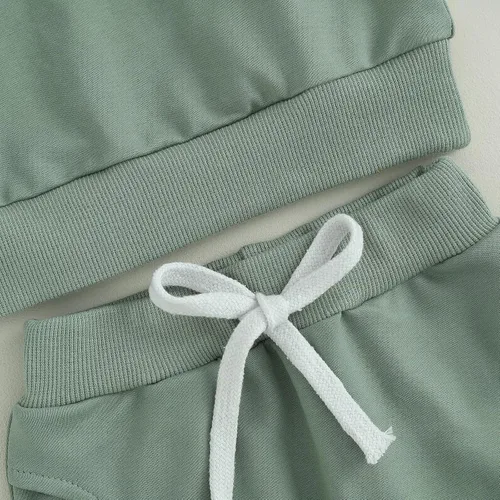 Vista 6 de YINGISFITM Conjunto de sudadera con cuello redondo y estampado para niña pequeña para otoño e invierno