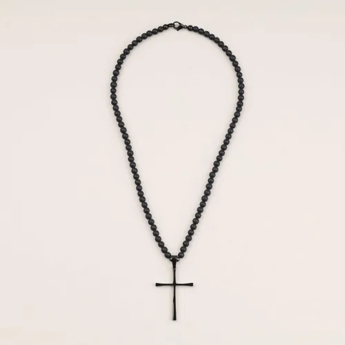 Vista 3 de COAI Collar con colgante de cuentas de piedra de ónix para hombre