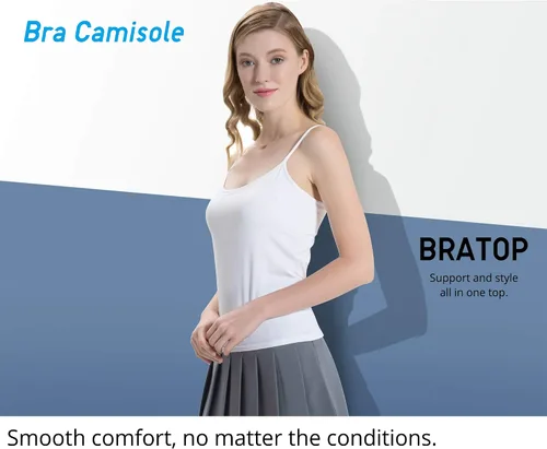 Vista 3 de Camisola para mujer con brasier acolchado integrado, Multi