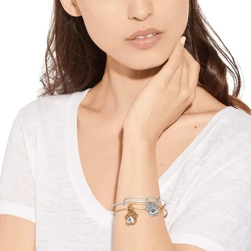 Vista 3 de Brazalete `huellas de amor` EWB, caridad por el diseño de Alex and Ani Dorado (Rafaelian Gold)