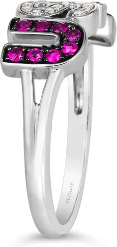 Vista 5 de LeVian - Anillo patriótico de diamantes de 120 quilates con rubí y zafiro de 14 quilates con bandera estadounidense patriótica de Estados Unidos
