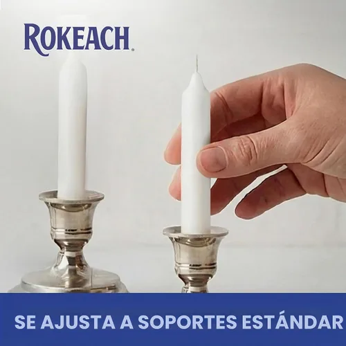 Vista 5 de Rokeach Velas estándar de Shabat, 72 unidades, velas de parafina blanca de sábado, 3 horas de tiempo de combustión