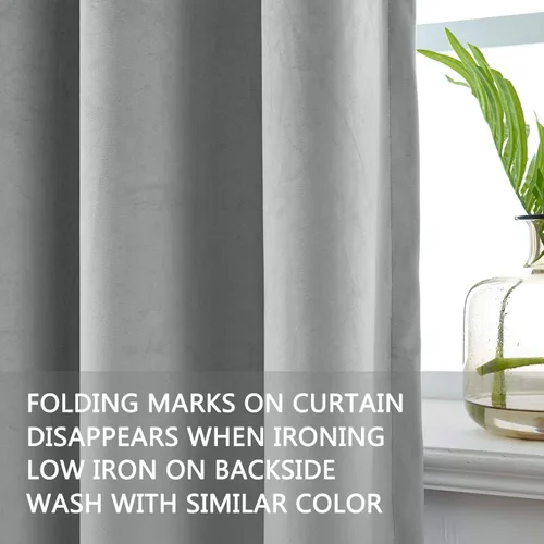 Vista 55 de cololeaf Panel de cortinas opacas de terciopelo con forro para cine en casa, cortina de ganchos planos para barra transversal o pista, 100 pulgadas