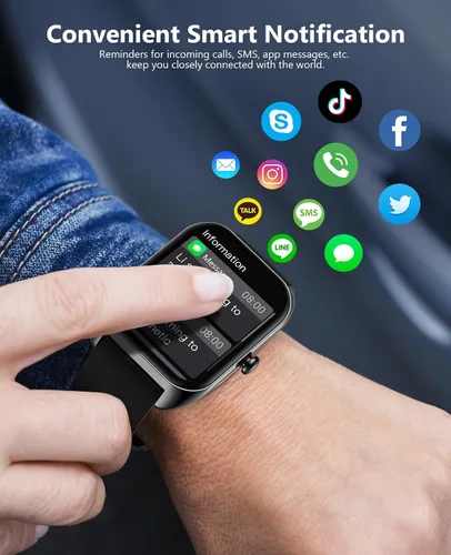 Vista 2 de Reloj inteligente (respuesta/hacer llamadas) para hombres y mujeres, reloj inteligente de 2.02 pulgadas con oxígeno en sangre, presión arterial