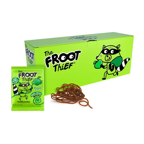Vista 11 de THE FROOT Thief Golosinas de fruta real, sin frutos secos, perfectas para almuerzos escolares, bolsas individuales para niños, manzana, paquete de 5