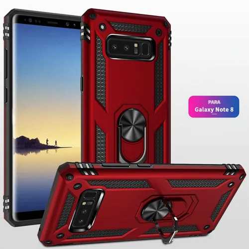 Vista 3 de Carcasa de grado militar para Samsung Galaxy Note 8, anillo giratorio de metal 360, soporte de soporte magnético integrado para montaje en coche, a