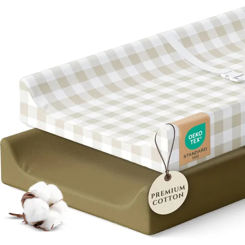Vista 9 de Pobi - Funda para cambiador de bebé para niñas, algodón suave, paquete de 2 (flores)