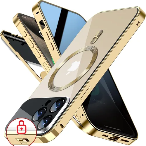 Vista 39 de Funda magnética de privacidad para iPhone 13 Pro, protección completa de la cámara, color negro [Mechanical Lock][Compatible with MagSafe]