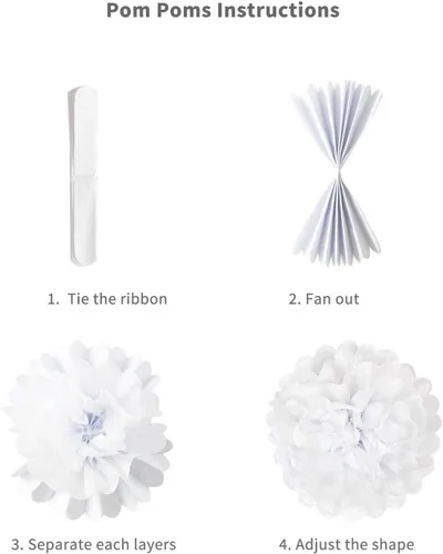 Vista 7 de ANSOMO Pompones de papel de seda pastel decoraciones coloridas para fiestas