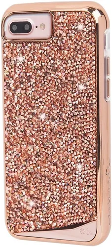 Vista 3 de Case-Mate Funda para iPhone 8 Plus – BRILLIANCE – 800+ cristales originales – Diseño protector para Apple iPhone 8 Plus – Oro rosa