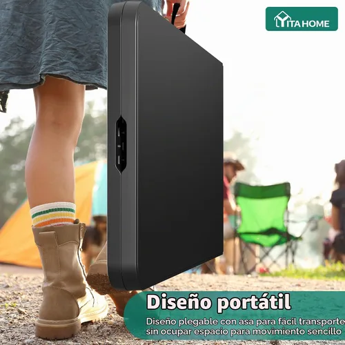 Vista 6 de Mesas plegables YITAHOME de 8 pies Heavy Duty Folding Table with Carrying Handle, Plastic Fold up Table for Outdoor Camping Picnic Parties/Indoor
