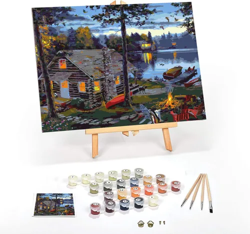 Vista 21 de Ledgebay Kit de Pintura por Números DIY para Adultos, Lienzo Enmarcado para Principiantes a Avanzados, Kit de Pintura por Números, los Kits Incluyen