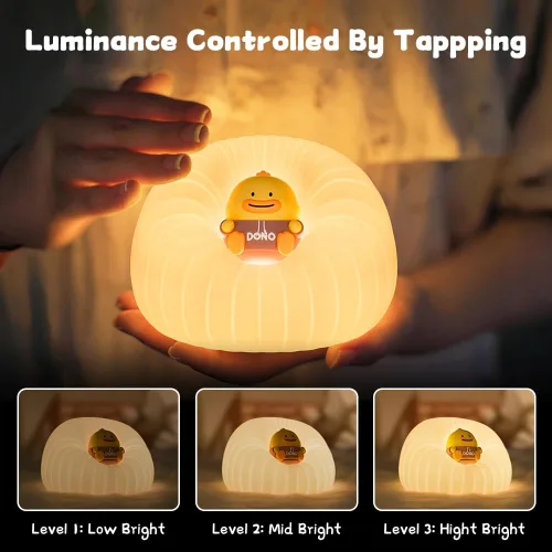 Vista 2 de Luces nocturnas para niños, lámpara táctil recargable de 3 brillos para cuarto de bebé 3 brillo ajustable, apagado automático, control táctil