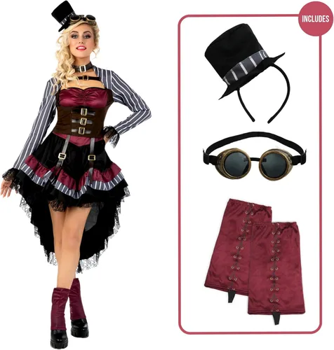Vista 3 de Morph - Disfraz Steampunk Mujer - Disfraz Steampunk Mujer - Disfraces de Halloween para Mujer Steampunk - Disfraces Punk para Mujer