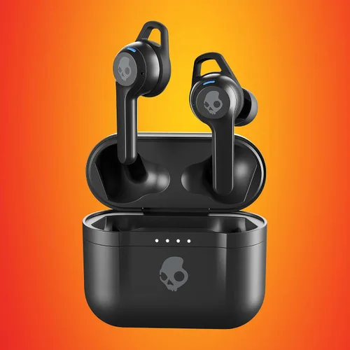 Vista 2 de Skullcandy Indy Fuel - Auriculares inalámbricos intraurales, carga inalámbrica, batería de 30 horas, micrófono, funciona con dispositivos iPhone