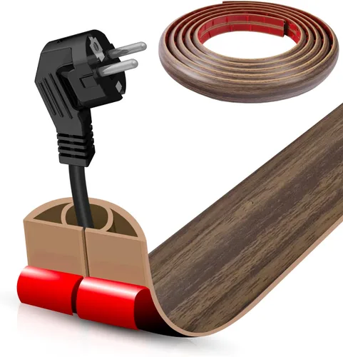 Vista 46 de Cubierta autoadhesiva para cables de suelo, gestión de cables de 3.3 pies, protector de tira de extensión para cables, evita tropiezos de cables