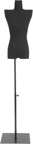 Vista 5 de Maniquí femenino con forma de torso, 51.18-70.87 pulgadas, maniquí de costura ajustable en altura con soporte de metal, cuerpo de maniquí